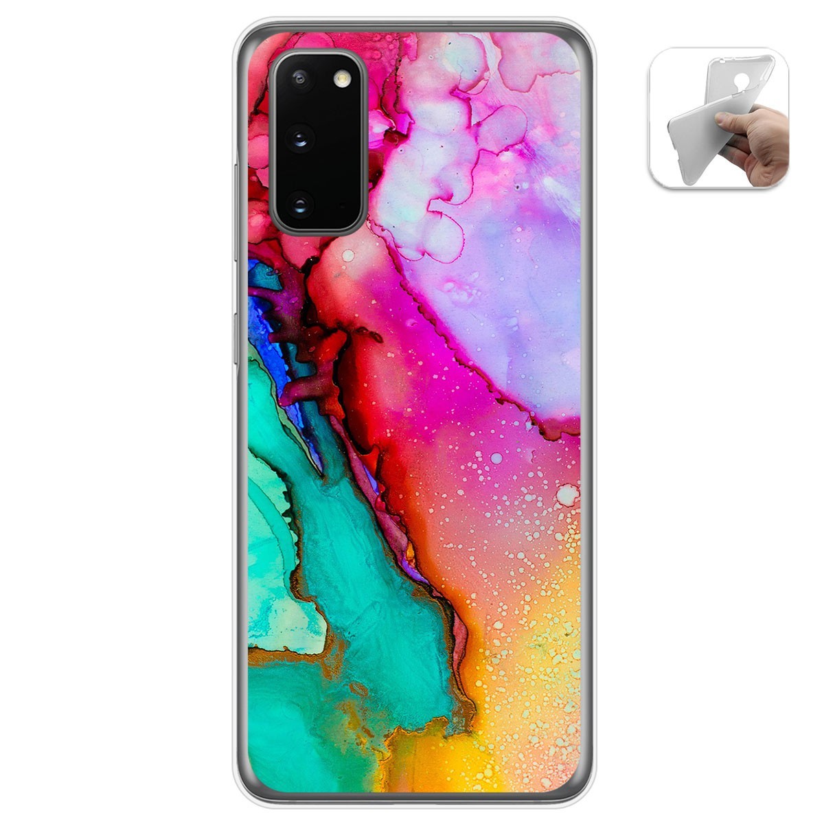 Tumundosmartphone Funda Gel Tpu para Samsung Galaxy A41 diseño Mármol 15 Dibujos