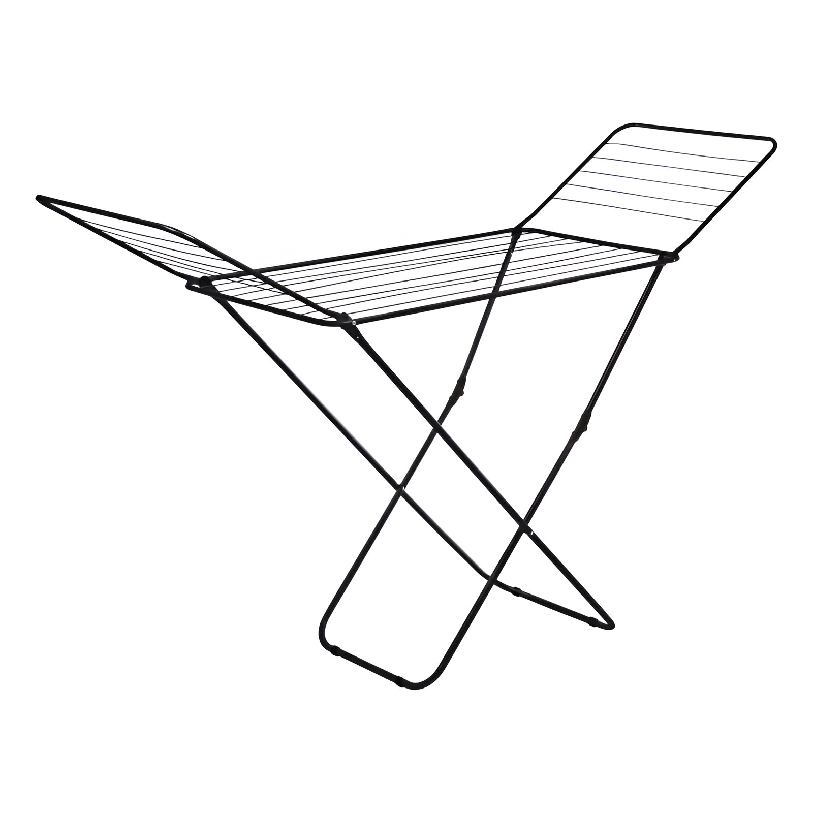 Tendedero Plegable Jata HTEN2370 Con Alas Negro Mate
