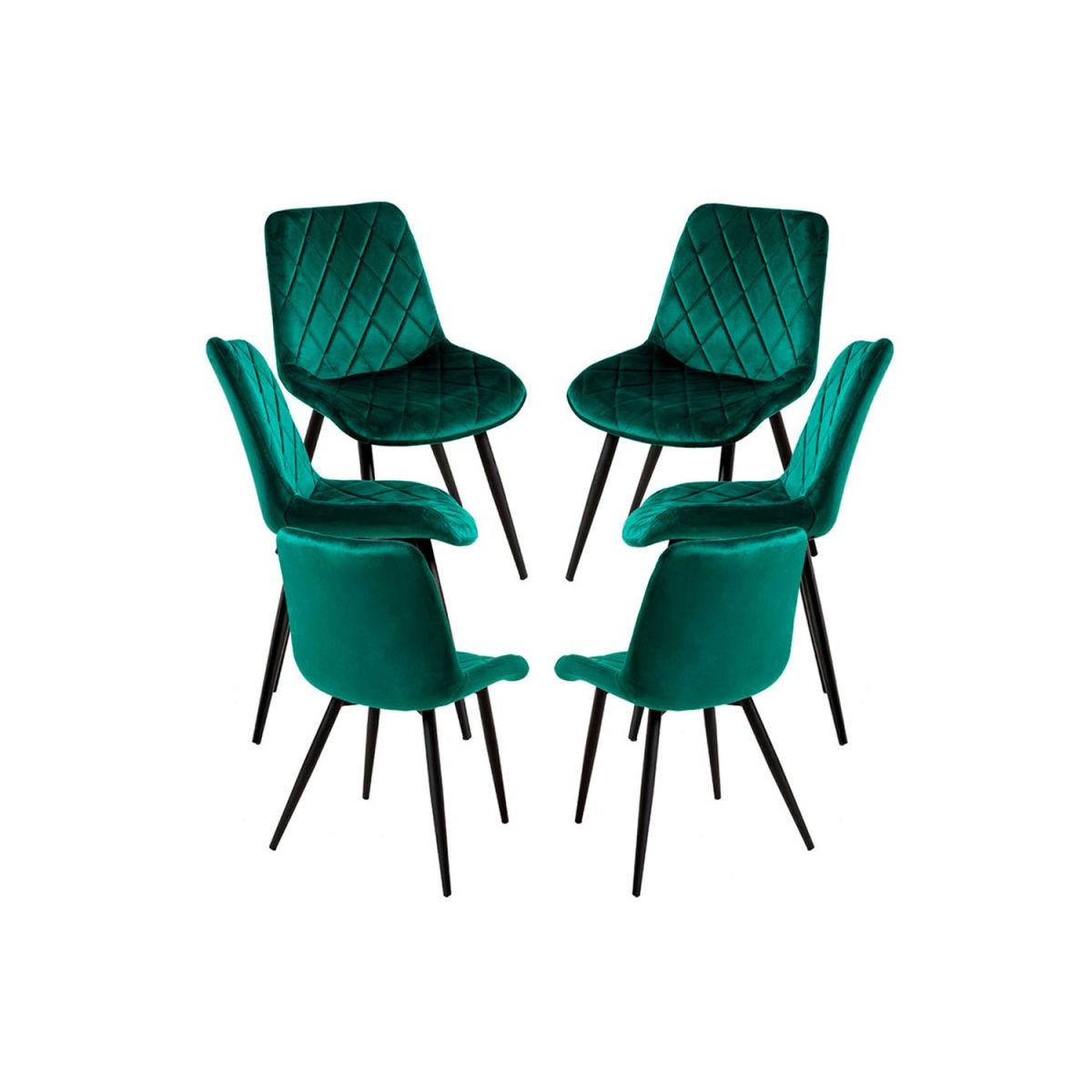 Regalos Miguel - Packs Sillas Comedor - Pack 6 Sillas Min Terciopelo - Verde