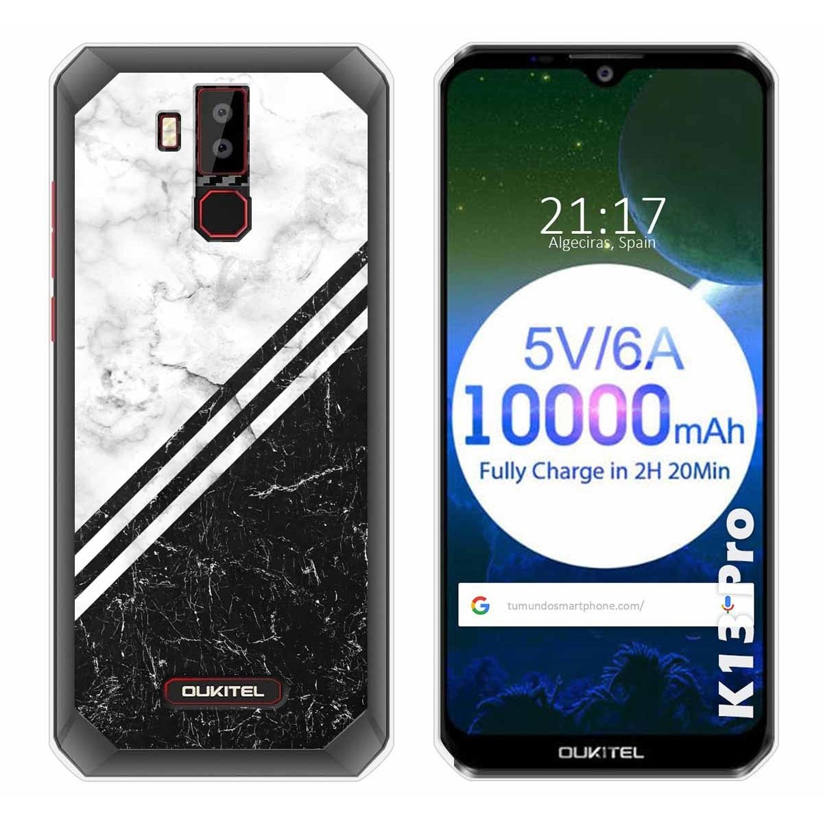 Tumundosmartphone Funda Gel Tpu para Oukitel K13 Pro diseño Mármol 01 Dibujos