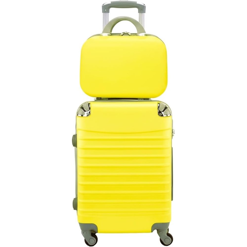 Maleta de Cabina Trolley de Viaje con Neceser Equipaje de Mano 4 Ruedas 360º Maleta 55x35x20cm y Neceser 34x27x14cm