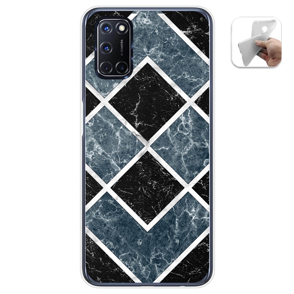 Tumundosmartphone Funda Gel Tpu para Oppo A52 / Oppo A72 diseño Mármol 06 Dibujos