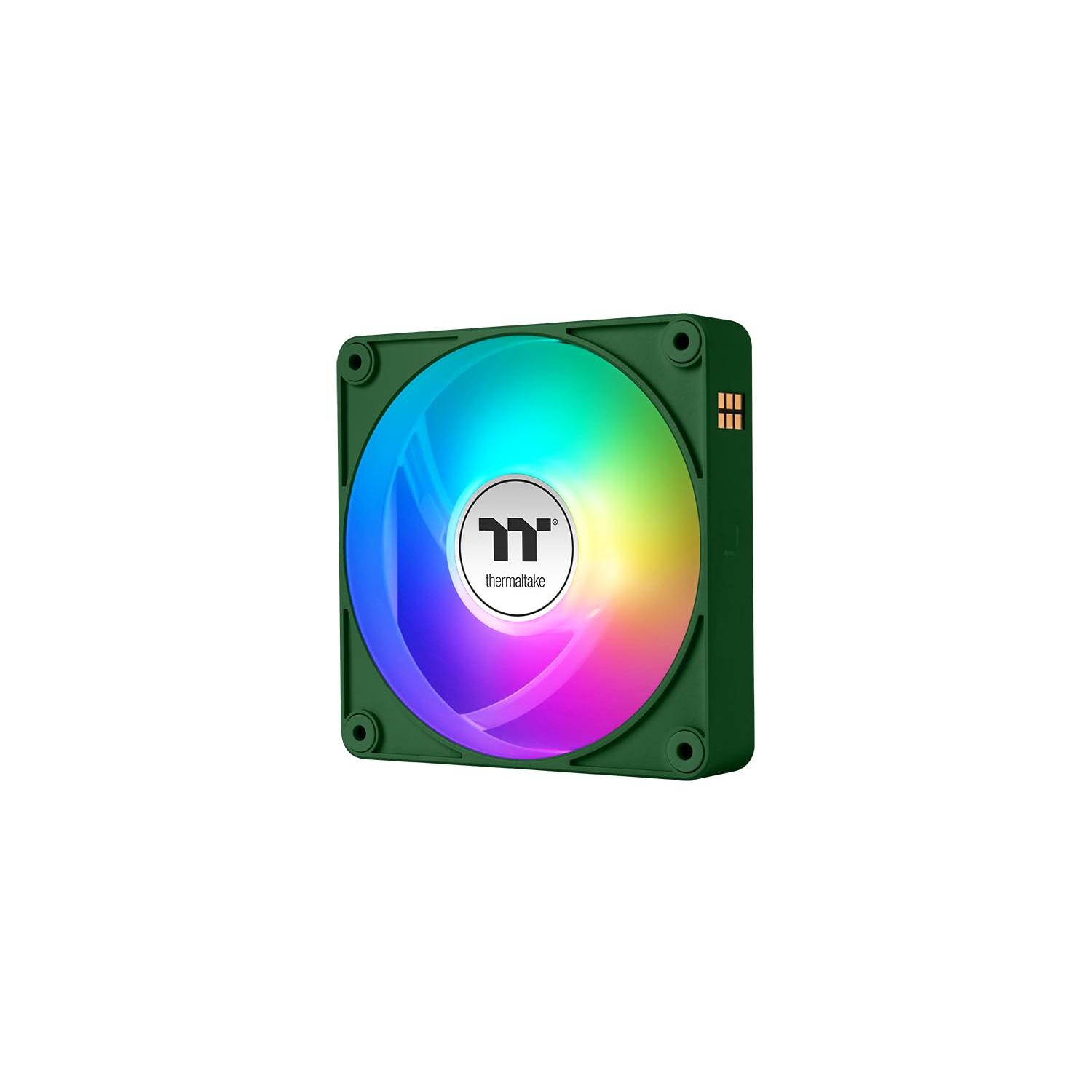 Thermaltake CT120 EX Reverse ARGB Sync 3 Pack | Ventilador PC de Flujo Invertido con Conexión Magnética MagForce 2.0 | ARGB 5V con 9 Leds Direccionables | Alto Flujo de Aire | Verde Racing