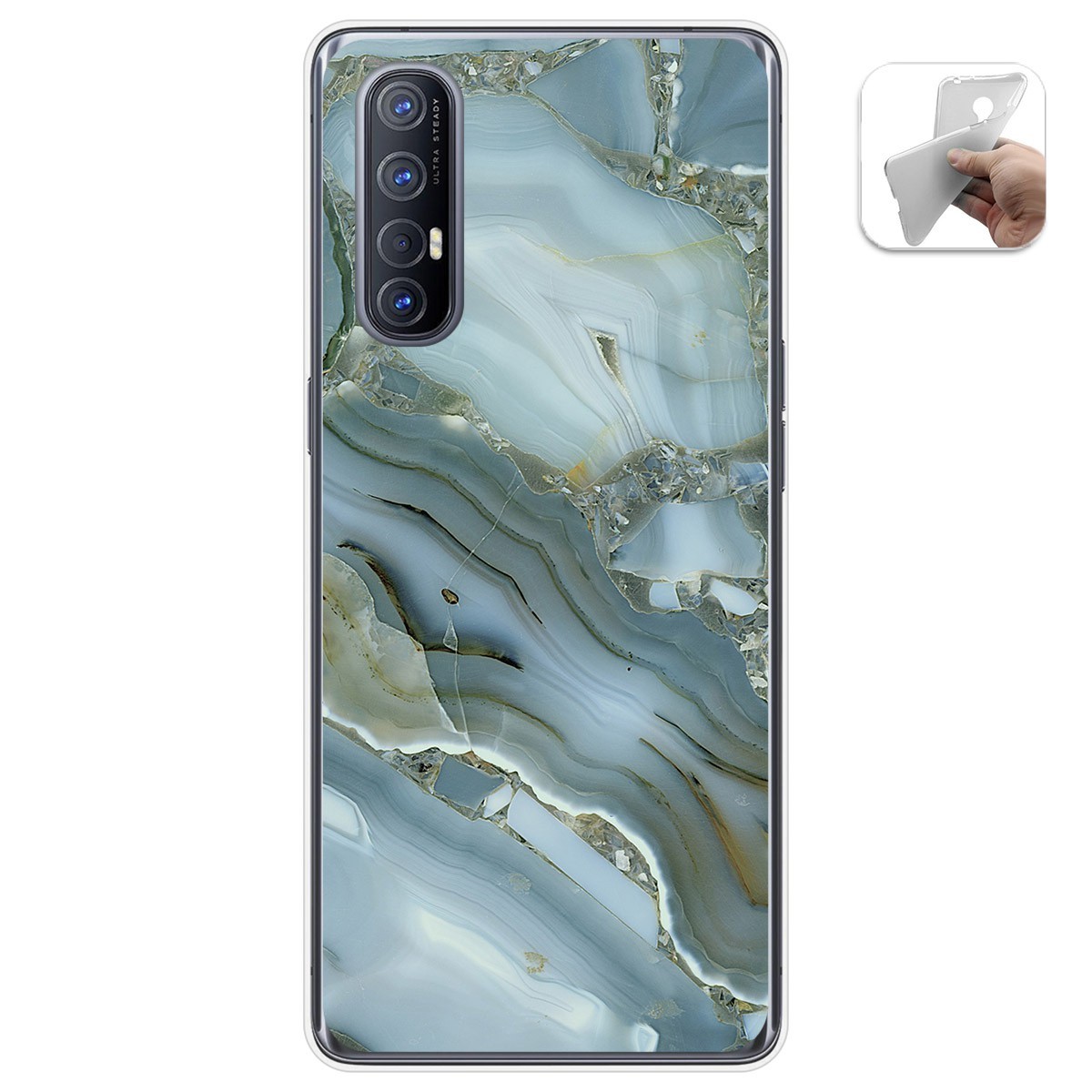 Tumundosmartphone Funda Gel Tpu para Oppo Find X2 Neo diseño Mármol 09 Dibujos