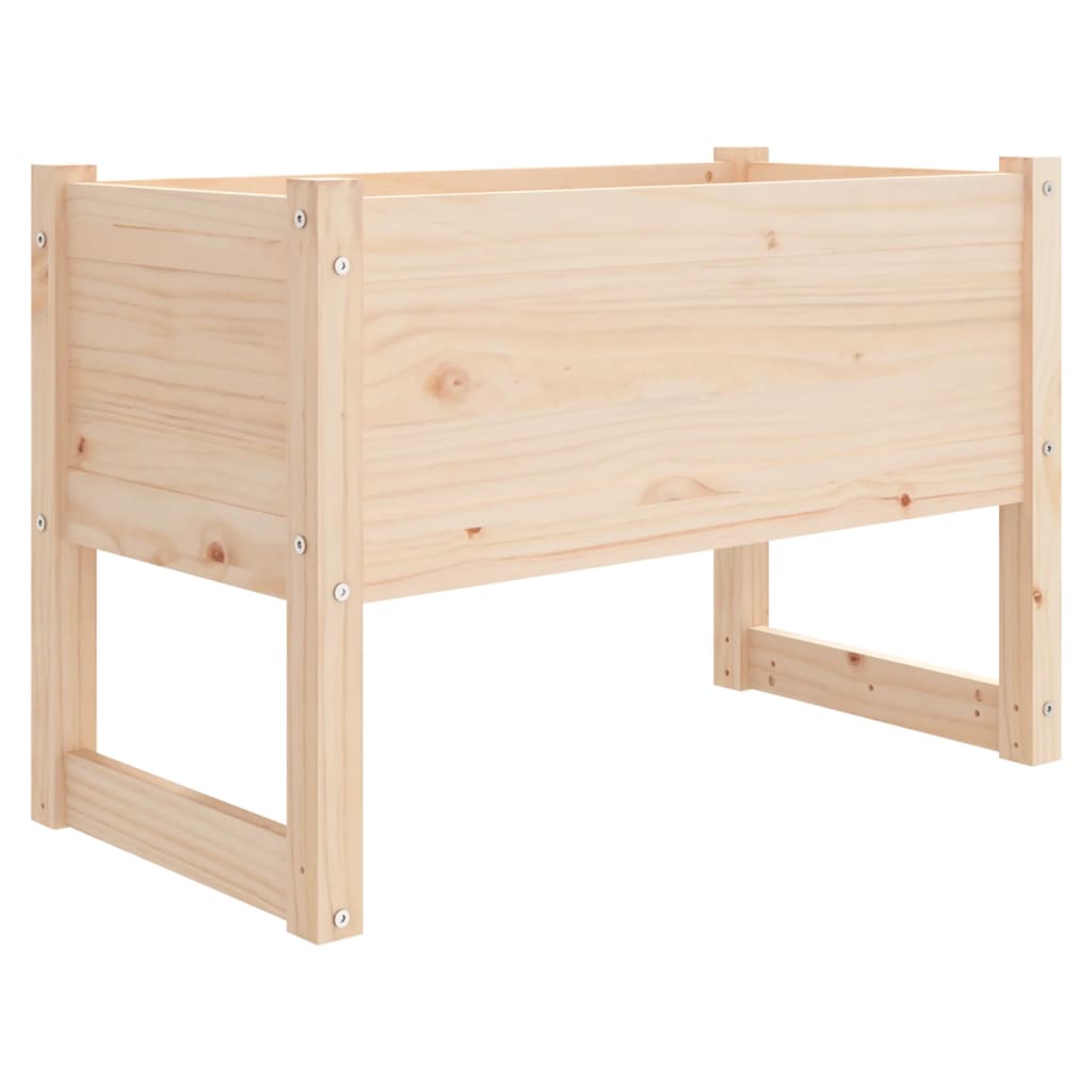 vidaXL Jardinera madera maciza de pino 78x40x52 cm Color Natural,  Blanco,  Gris y mas