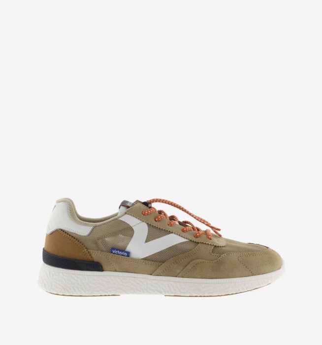 Victoria - Zapatillas casuales hombre con rejilla muy transpirable para verano, súper cómodas y ligeras, color beige,  suela antideslizante