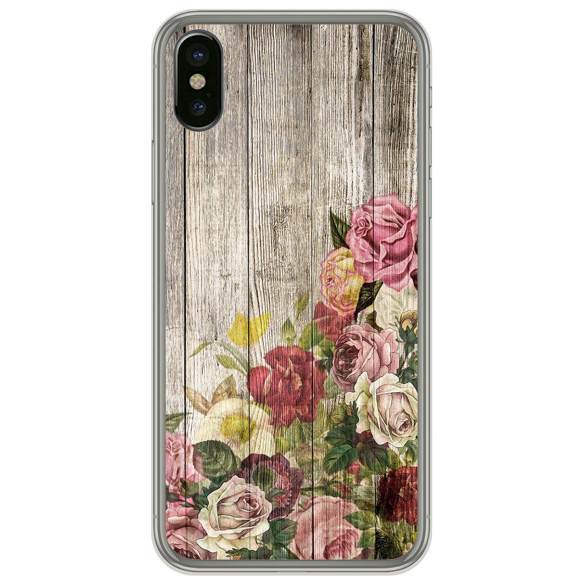 Tumundosmartphone Funda Gel Tpu para Iphone X / Xs diseño Madera 08 Dibujos