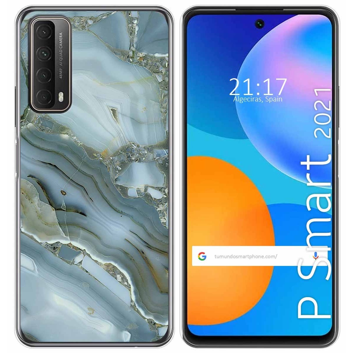 Tumundosmartphone Funda Gel Tpu para Huawei P Smart 2021 diseño Mármol 09 Dibujos