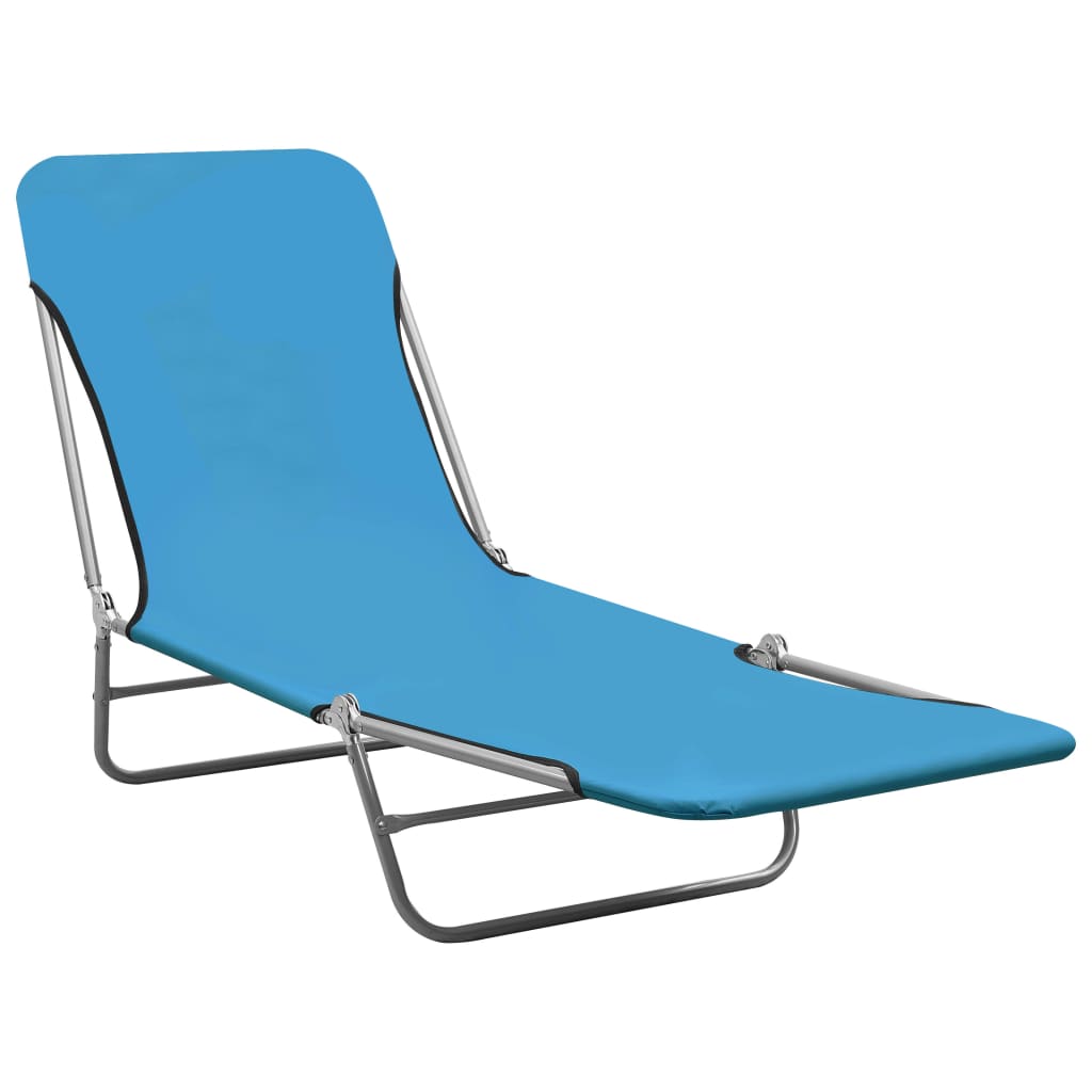 Vidaxl Tumbonas Plegables 2 Unidades Acero y Tela Azul Oscuro - Ideal para Jardín, Playa, Piscina, Terraza