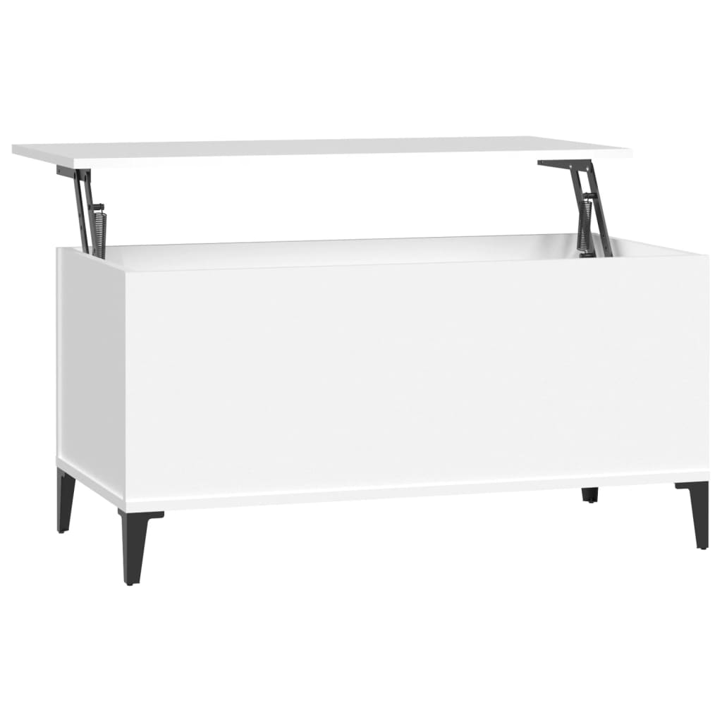 Vidaxl Mesa de Centro de Madera Contrachapada 90x44,5x45 Cm - Blanco/Negro/Blanco Brillante - Mesita de Salón o Comedor - Mesa de Café Meuble Salón