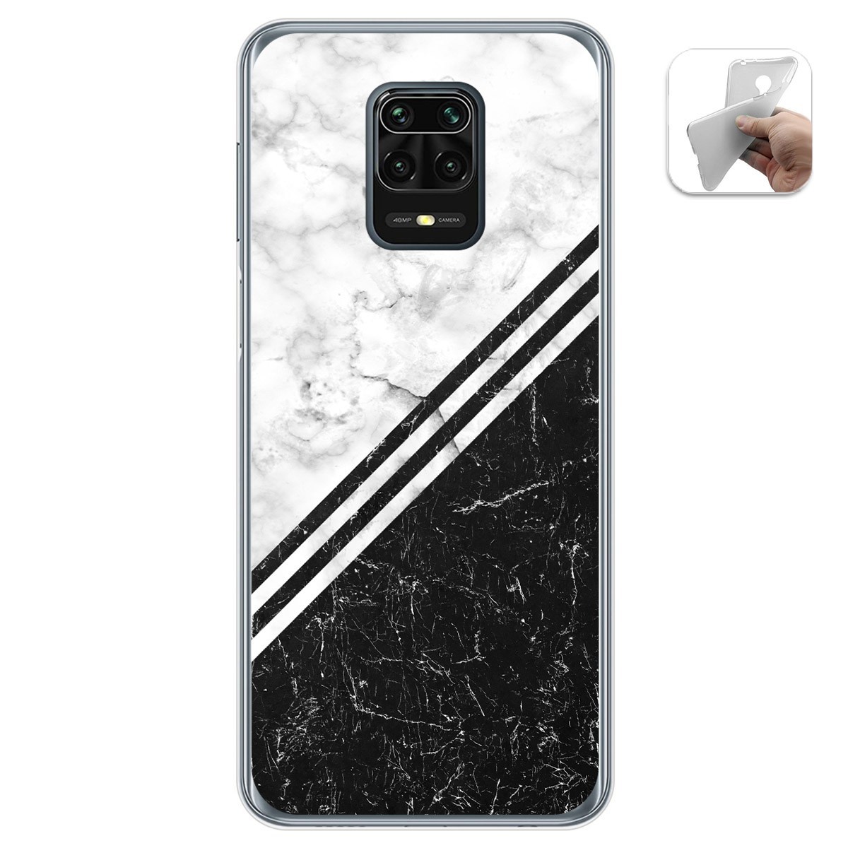 Tumundosmartphone Funda Gel Tpu para Xiaomi Redmi Note 9S / Note 9 Pro diseño Mármol 01 Dibujos