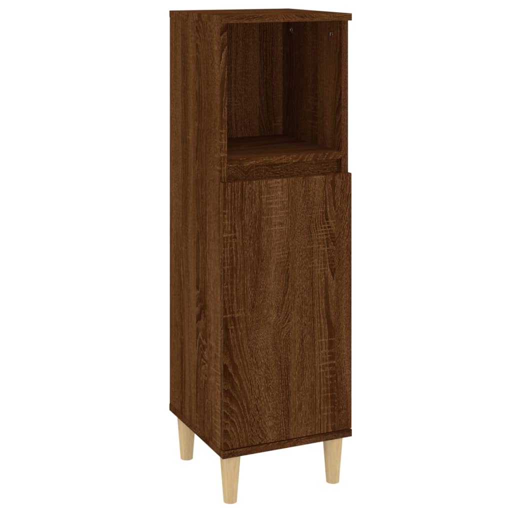 vidaXL Armario de baño madera contrachapada marrón roble 30x30x100 cm