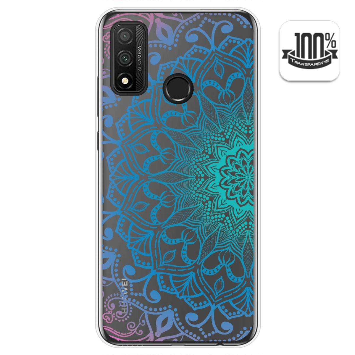 Tumundosmartphone Funda Gel Transparente para Huawei P Smart 2020 diseño Mandala Dibujos