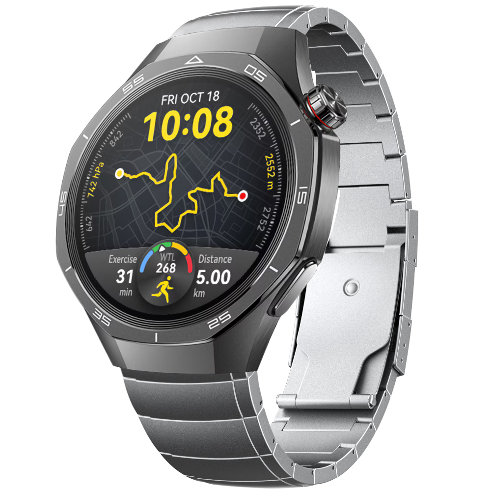 Correa de Acero para Huawei Watch GT 5 - 46mm / GT 5 - 46mm / GT 4 - 46mm / Amazfit GTR 4 / Bip 5 / Garmin Vivoactive 4, Modelo Luxury Ancho 22mm