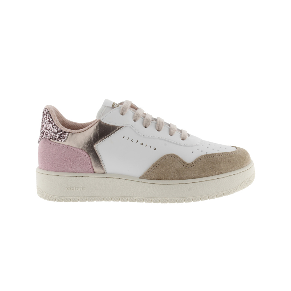Victoria Madrid Zapatillas de efecto piel con piezas metalizadas y de serraje en contraste 1258263