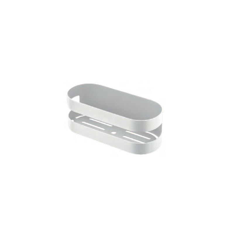 Imex Nirmala ADL012/BL Jabonera frontal de acero S304 con diseño redondeado acabado blanco mate
