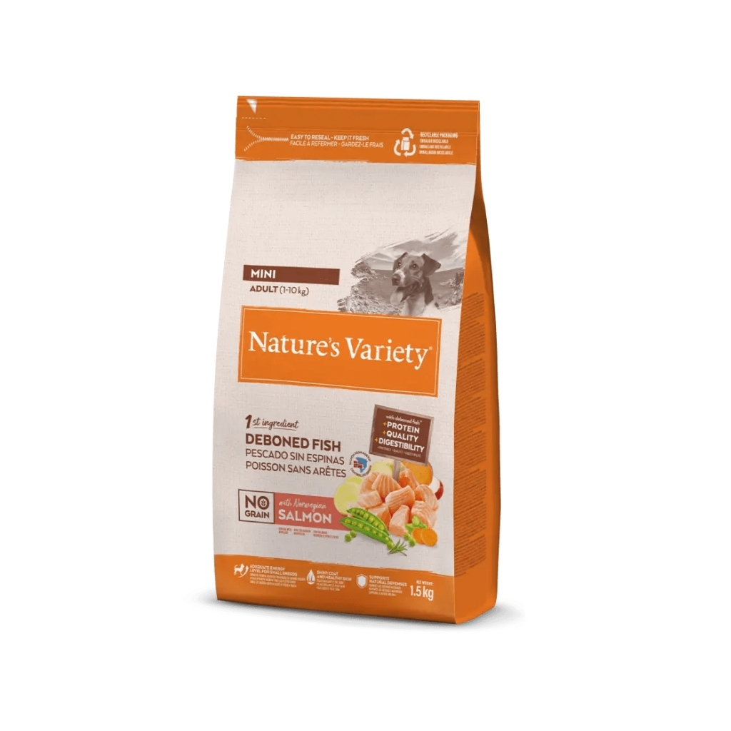 Nature’s Variety – Pienso para perros adultos minis Nature’s Variety Original No Grain salmón.