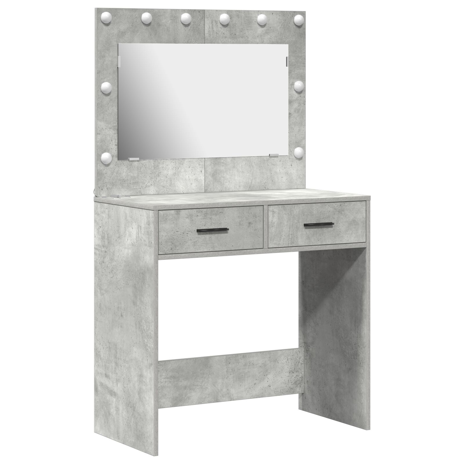 Mesa de Tocador vidaXL con Luces LED Gris Concreto 78,5x41x135 cm