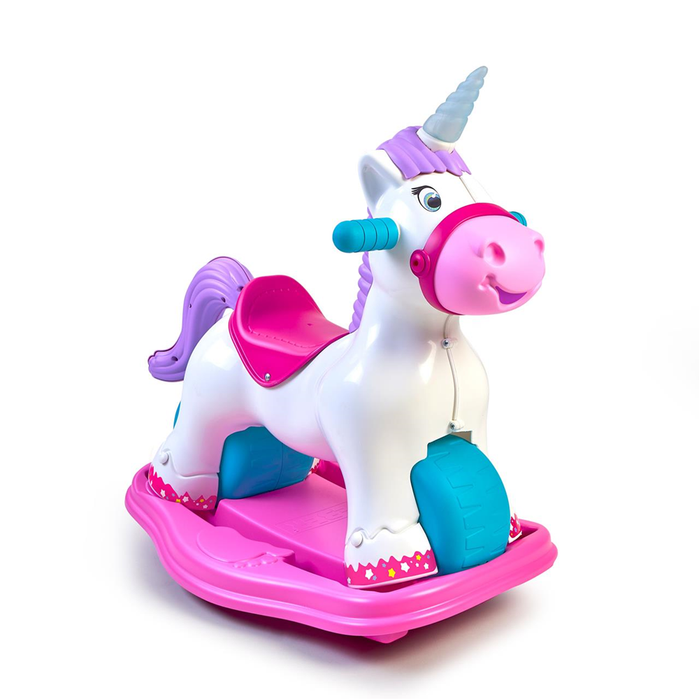 Correpasillos Baby Unicorn con sonido de trote y relincho ¡convertible en balancín!  (Feber FED35000)