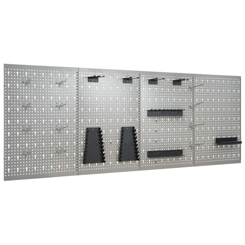 vidaXL Tableros de Clavijas para Pared Acero Sopote Panel de Herramientas Cantidad 3 unidades, 4 unidades