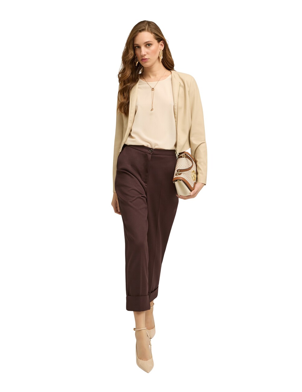 Motivi - Pantalones cropped con vuelta