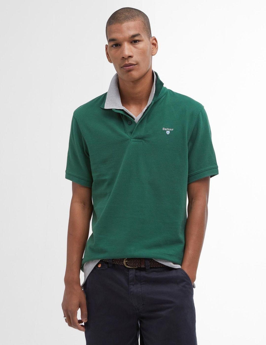 Polo Barbour Original Sports Tailored Verde hombre