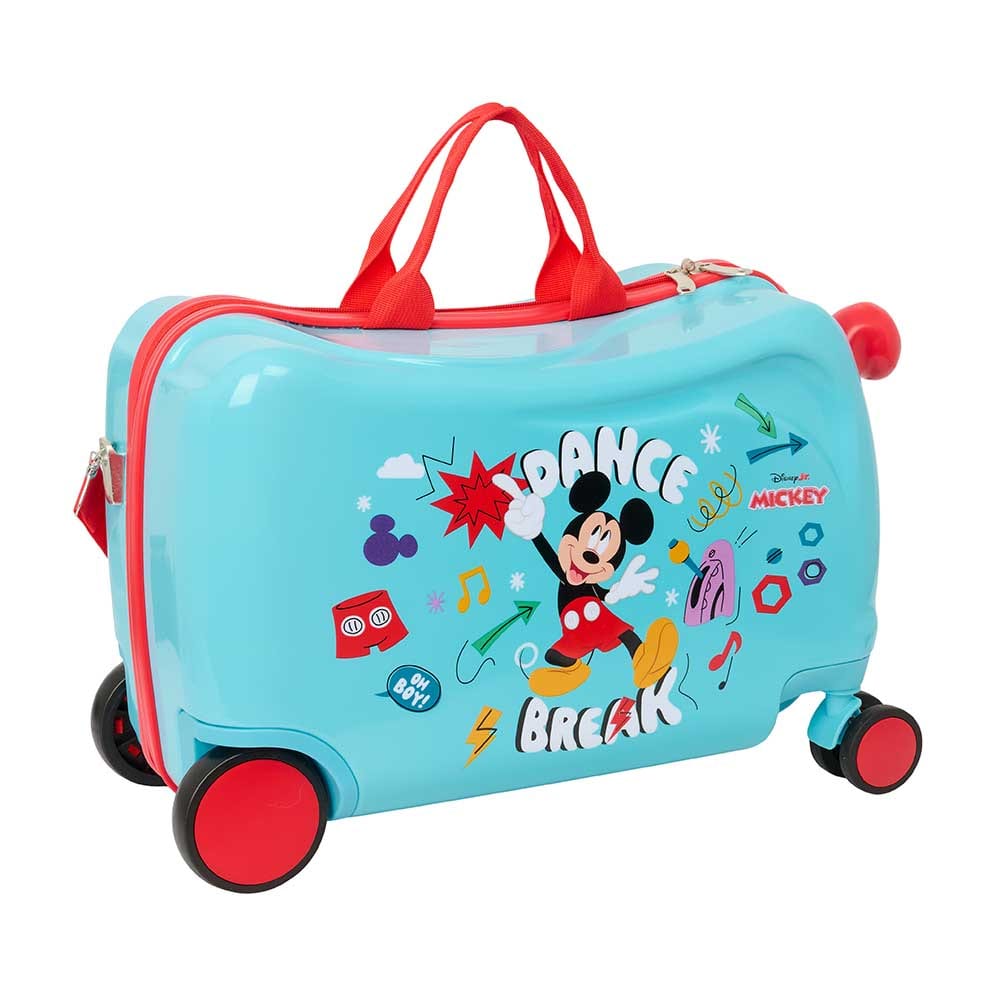 SAFTA | Maleta Trolley Infantil Mickey Mouse Baby Niño y Niña, Licencia Oficial, Ruedas Dobles 360°, Interior Forrado con Separador y Bolsillo, Cintas Sujeción, Asa y Bandolera, Talla Única