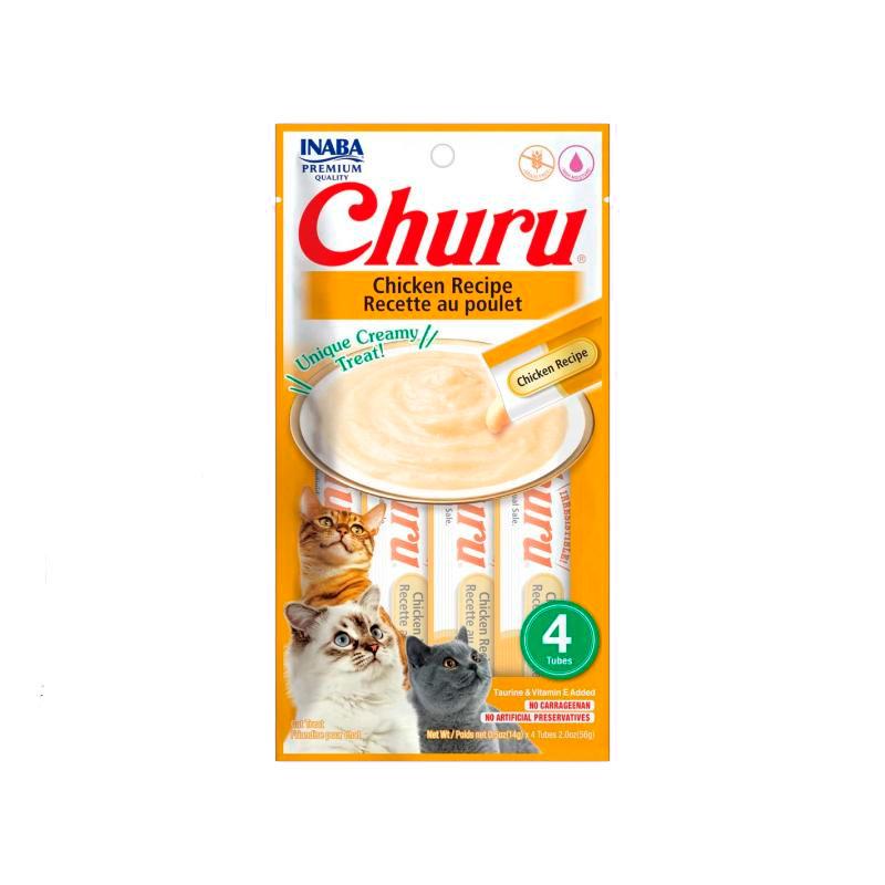 Pack de 3 Churu Snack Puré Receta De Pollo Para Gatos 4X14gr