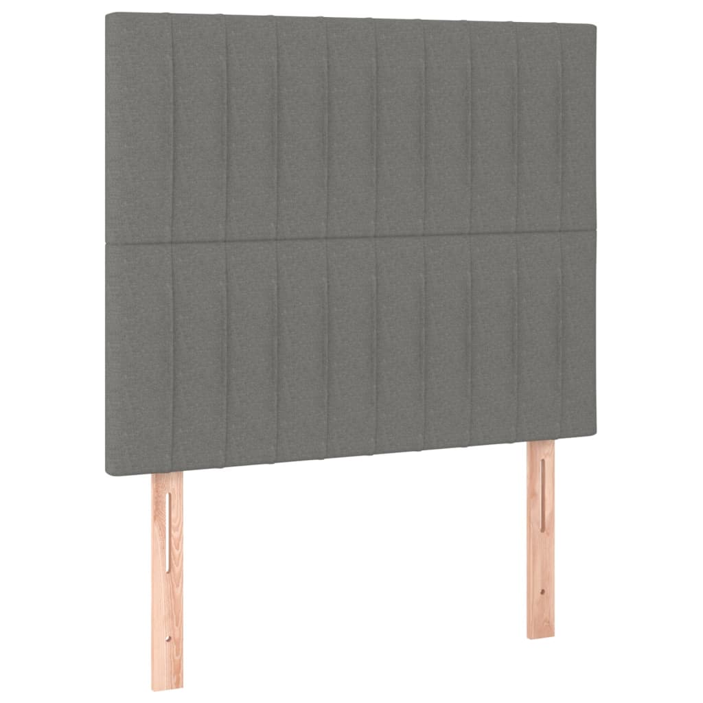 vidaXL Cabecero con luces LED tela gris oscuro 100x5x118/128 cm