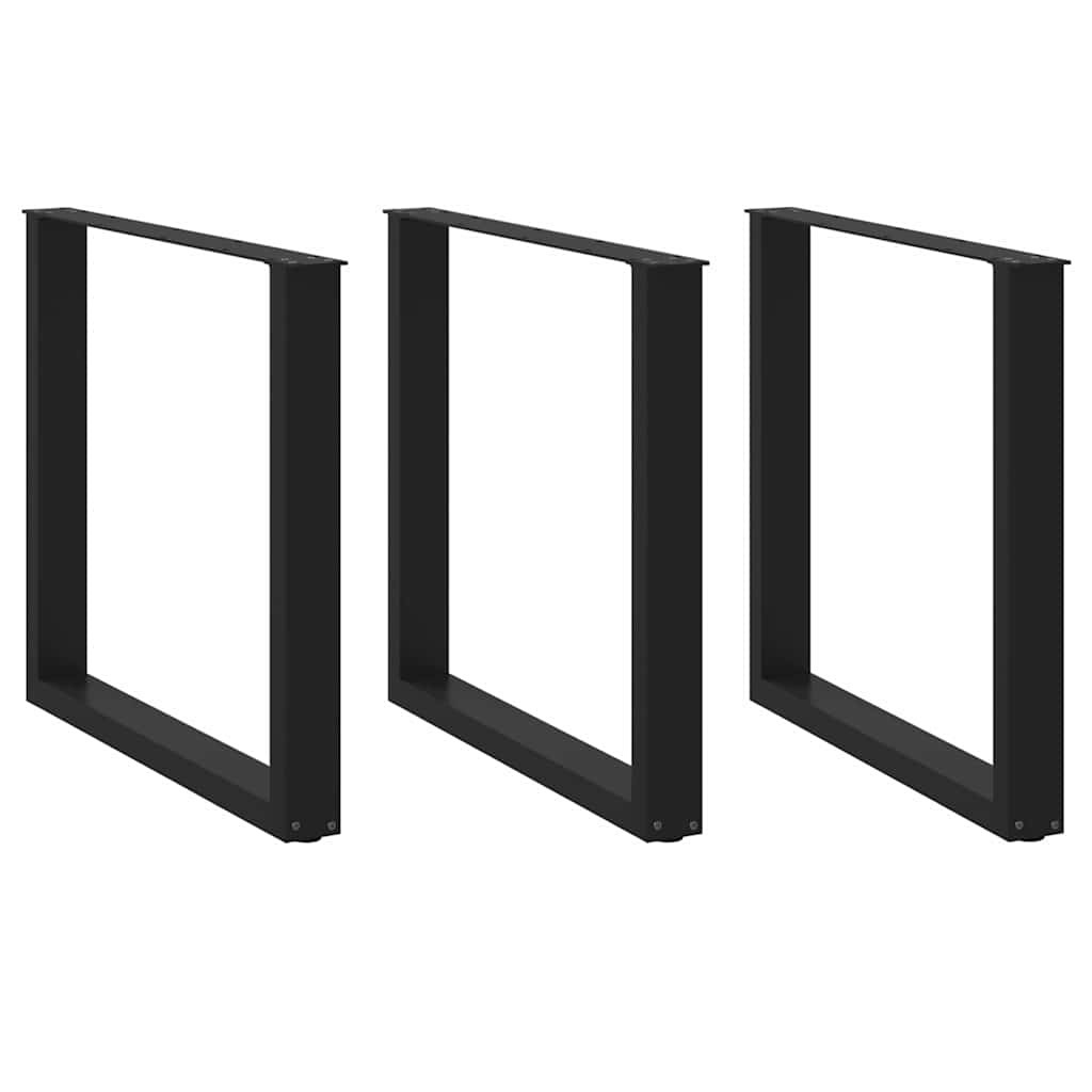 vidaXL Patas para mesa de comedor en forma de U (3 unidades) 90 x (72-73) cm, acero