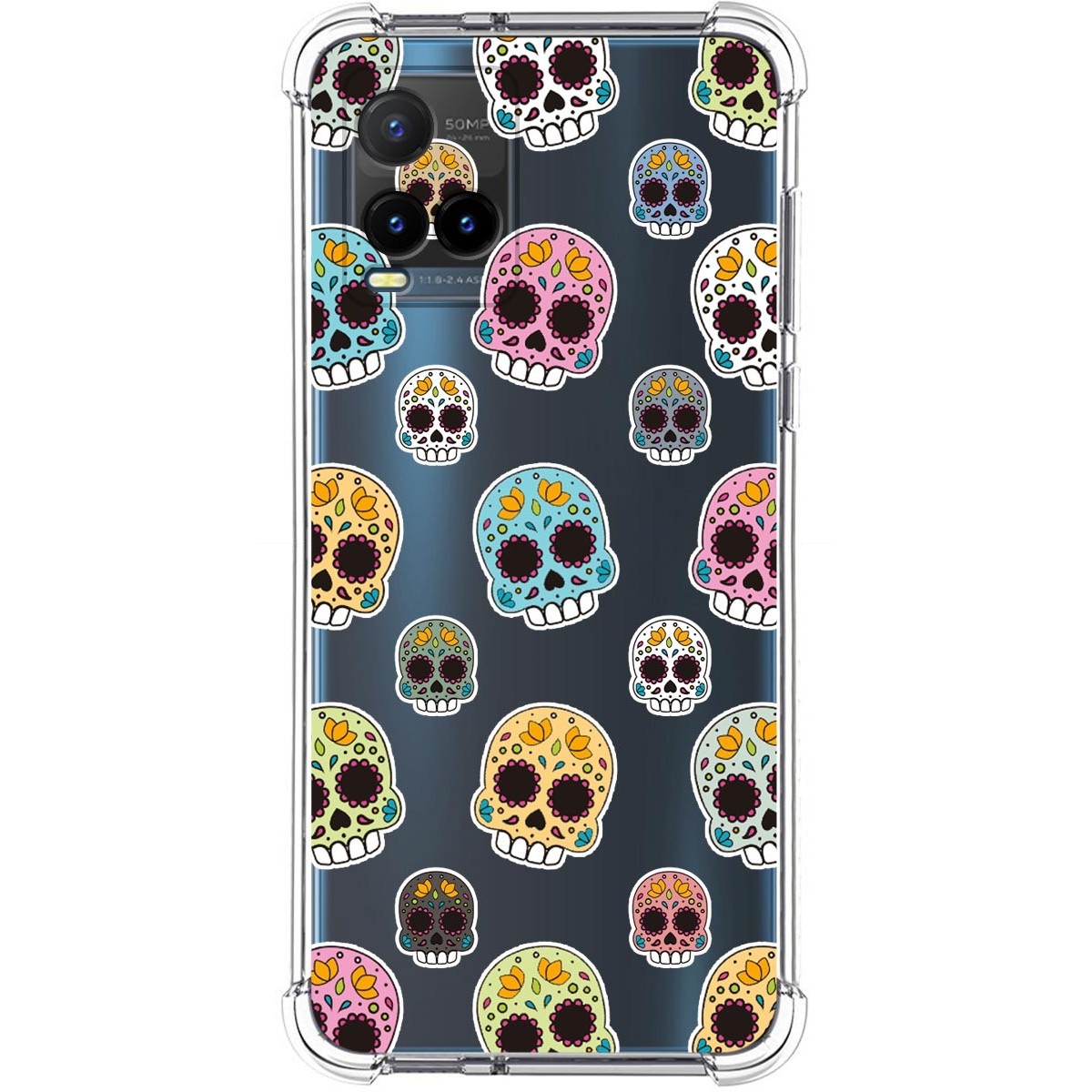 Funda Silicona Antigolpes para Vivo Y21 / Y21s / Y33s diseño Catrina Dibujos