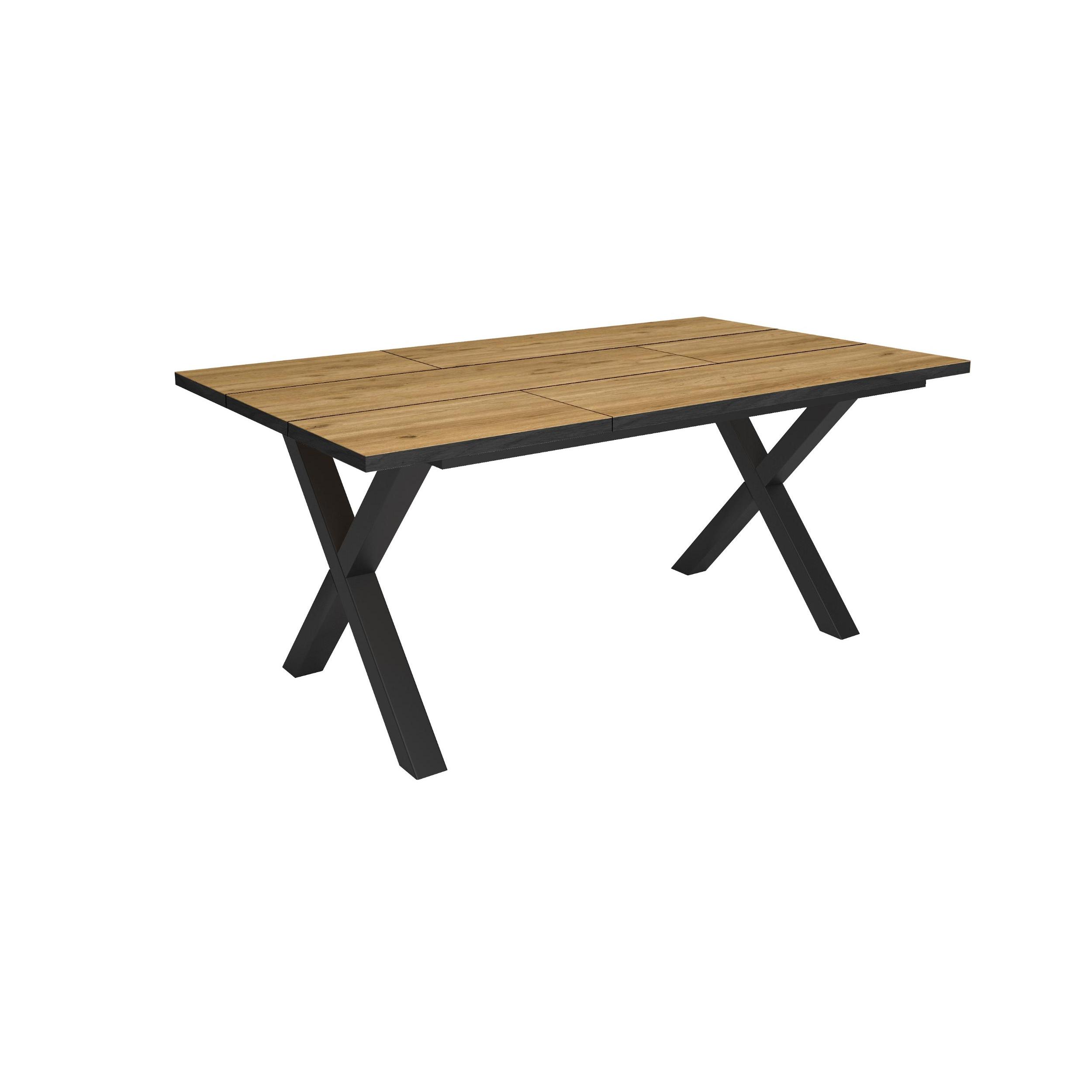 Skraut Home, Mesa Comedor, Mesa Fija Cocina y Salón, 167x90x74cm, Para 8 Comensales, Muebles Comedor, Estilo Industrial, Roble y negro