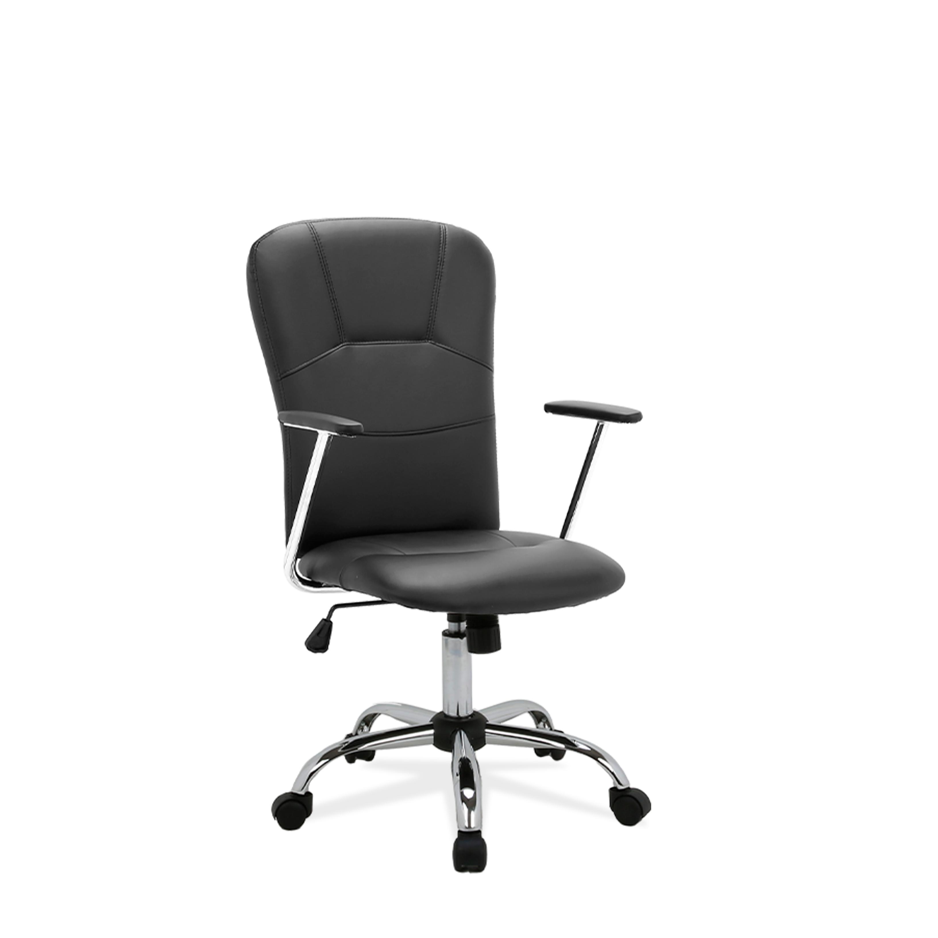 Furniture Style S.L. Silla de Escritorio Furniture Style Magali en Símil Piel con Apoyabrazos Acolchado y Ruedas
