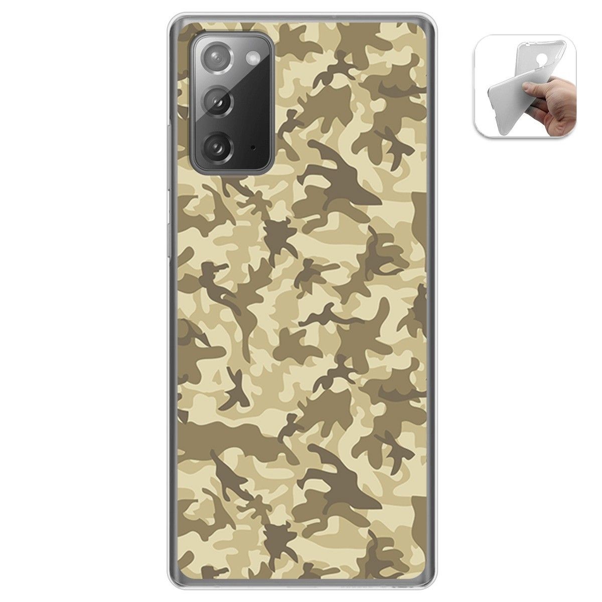 Tumundosmartphone Funda Gel Tpu para Samsung Galaxy Note 20 diseño Sand Camuflaje Dibujos