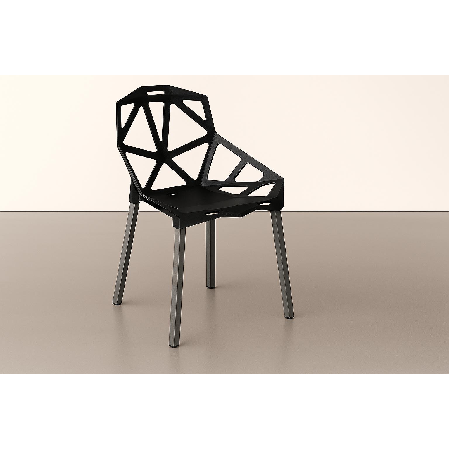 ORION91 Silla ELECTRA Color (VARIOS COLORES) Gris Acero y Polipropileno 54x59x80cm Comedor Oficina Salón Teletrabajo Cocina - Sp