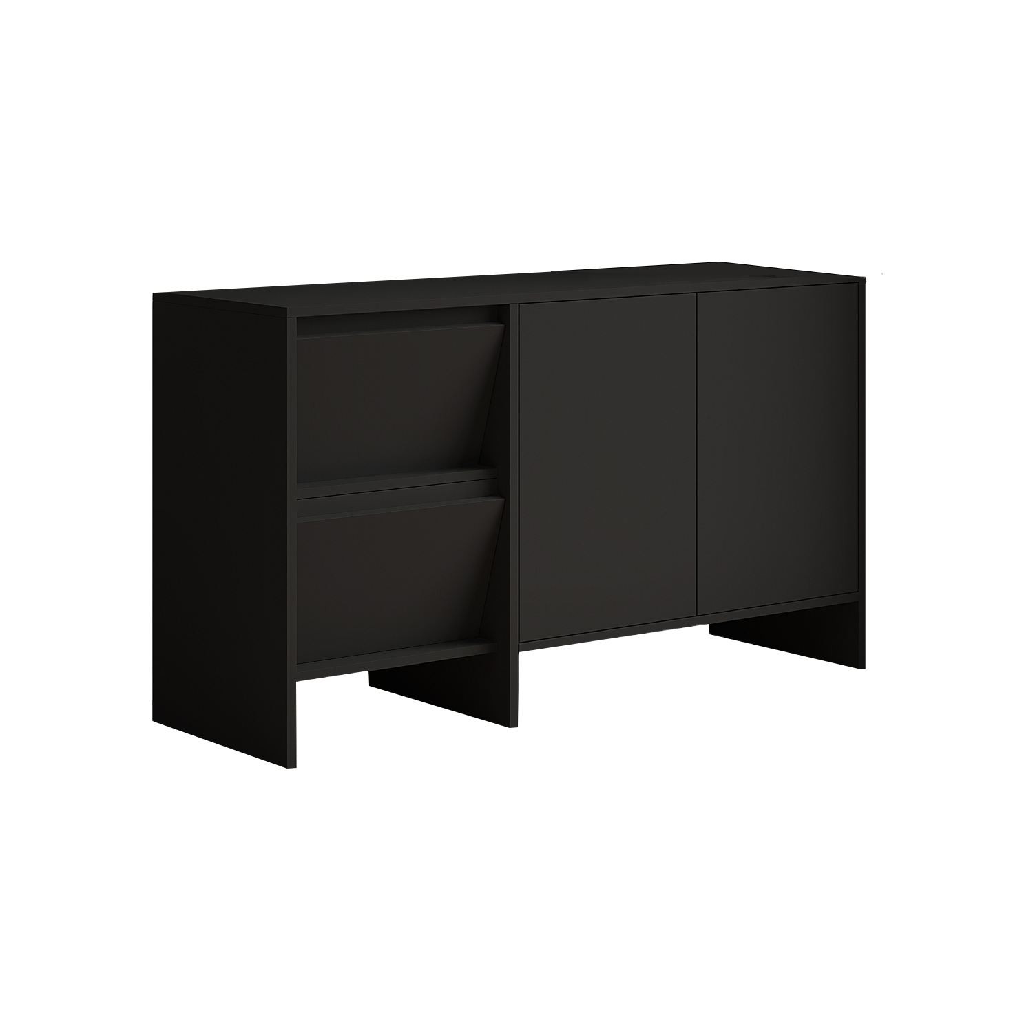 Habitat y Jardin - Aparador de madera "Laris 130" - 130 x 44 x 82 cm - Negro