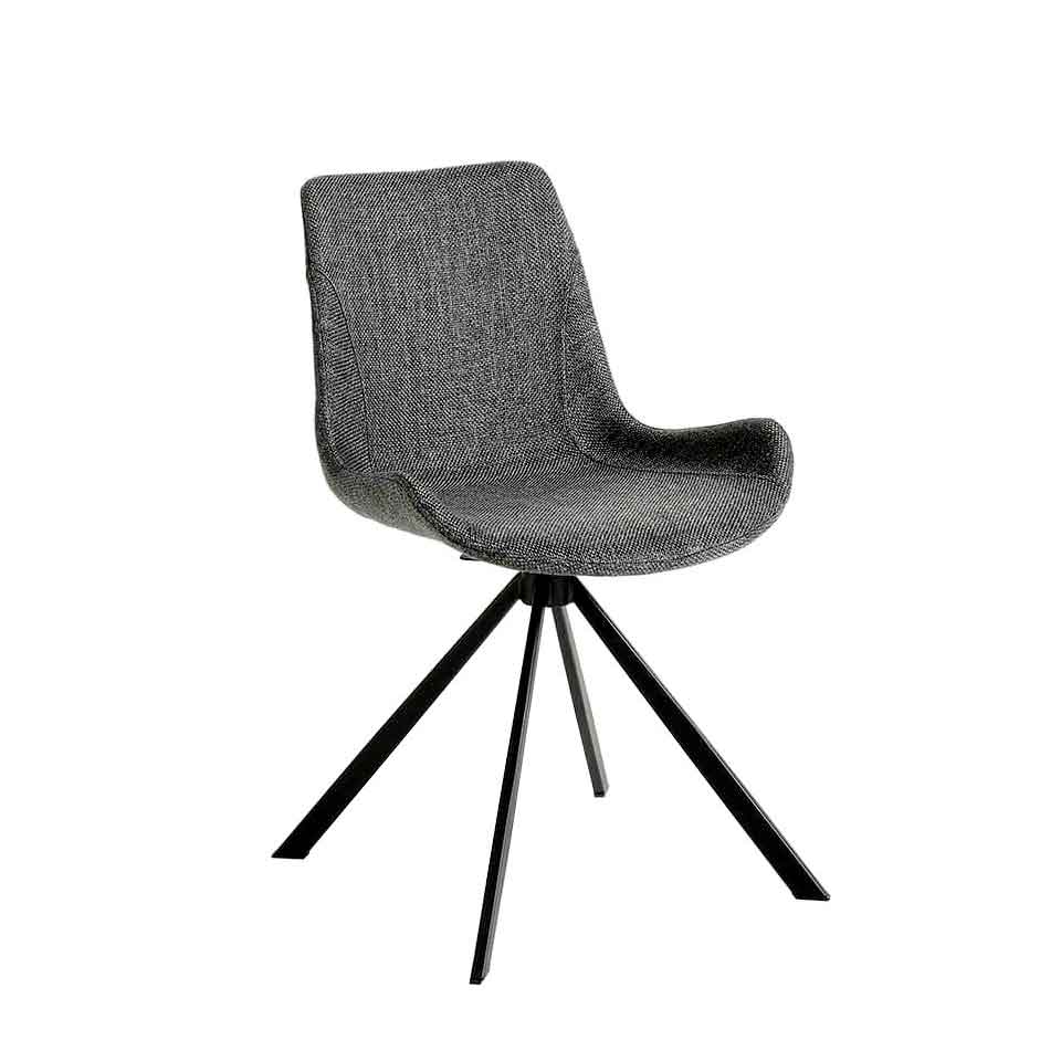 ANGEL CERDÁ 4071C Silla comedor tapizada tela gris , Gris  Negro , Tela , 54 x 58 x 82 cm.