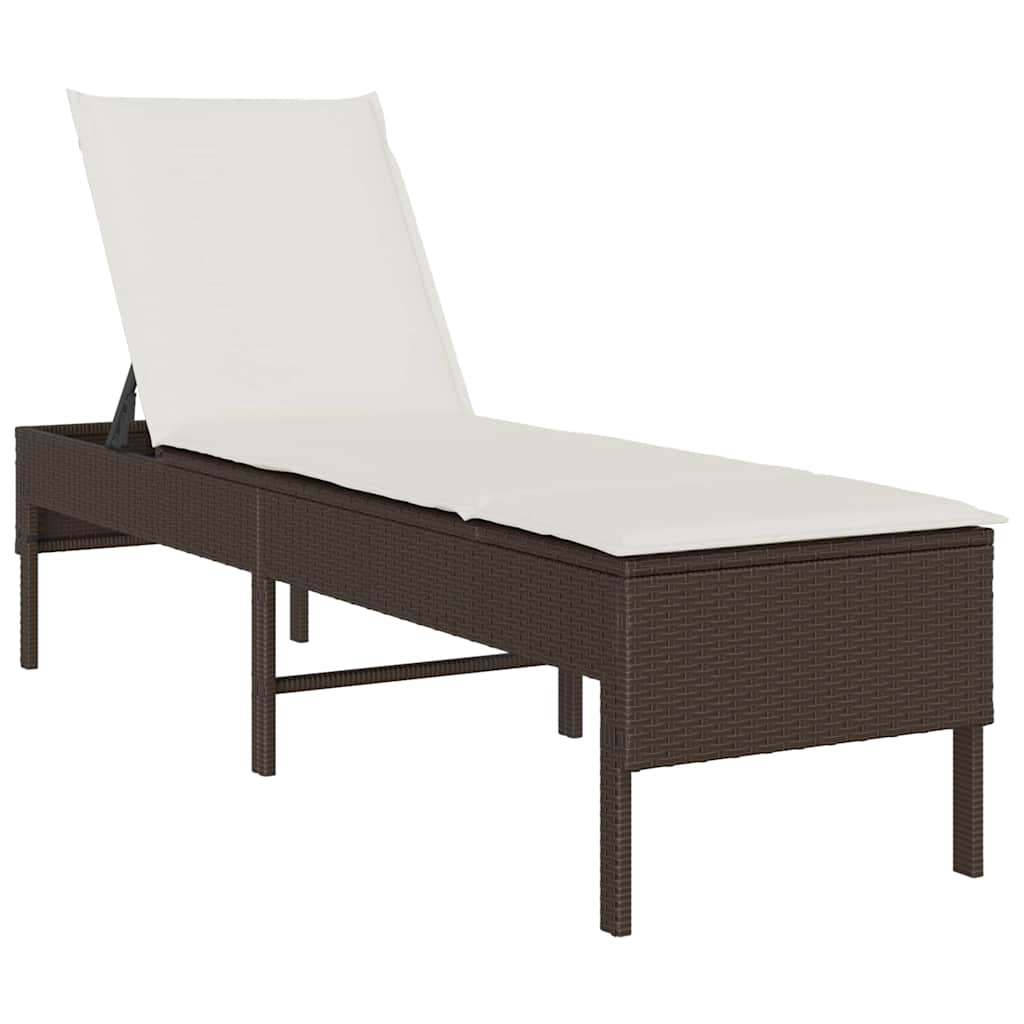 vidaXL Tumbona con cojín poliratán 55x200x44cm