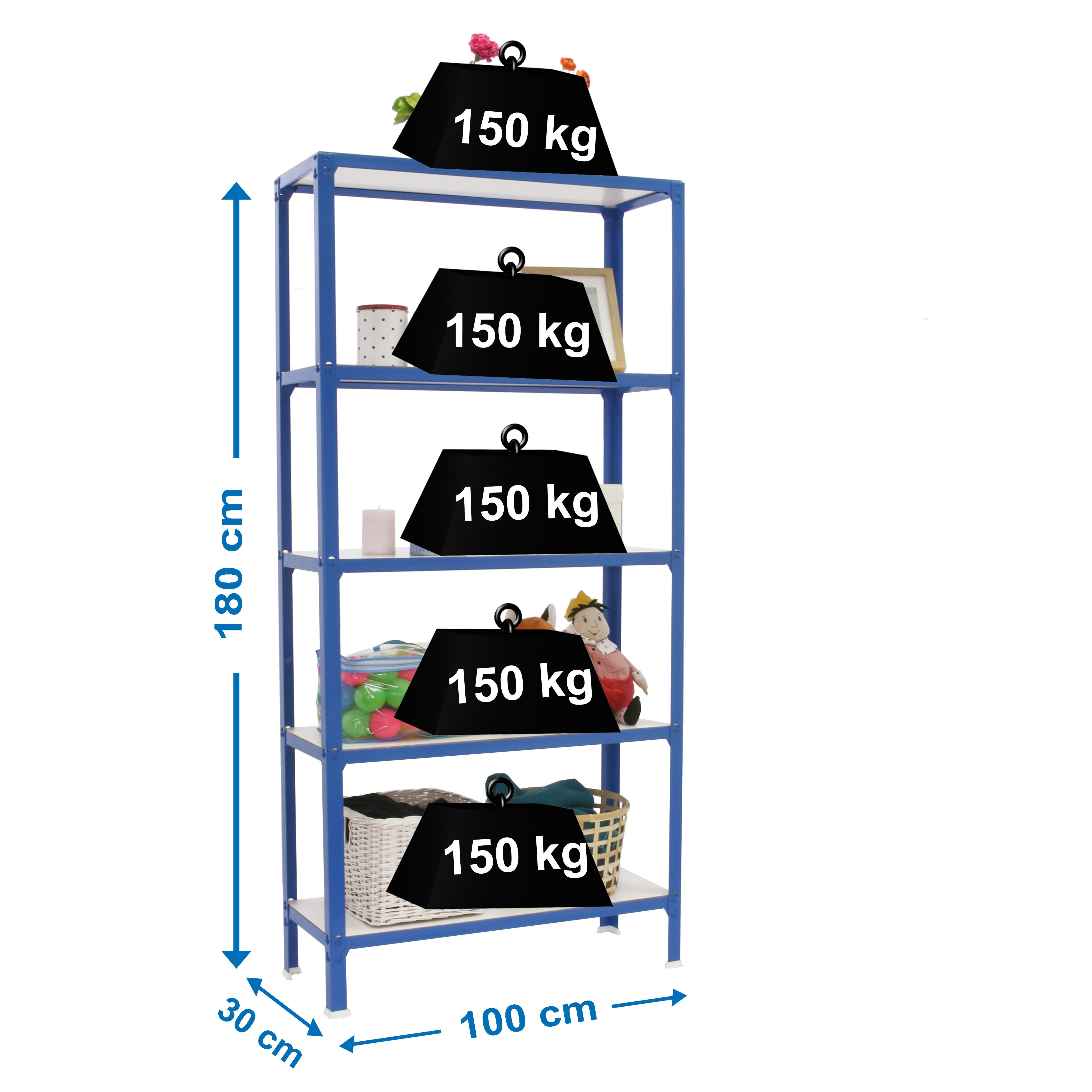 Estantería SIMONRACK Simonhome click wood plus 5/300 azul/blanco
