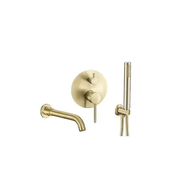 VALAZ Jucar Grifería monomando para bañera fabricado en acero inoxidable y latón de color dorado cepillado