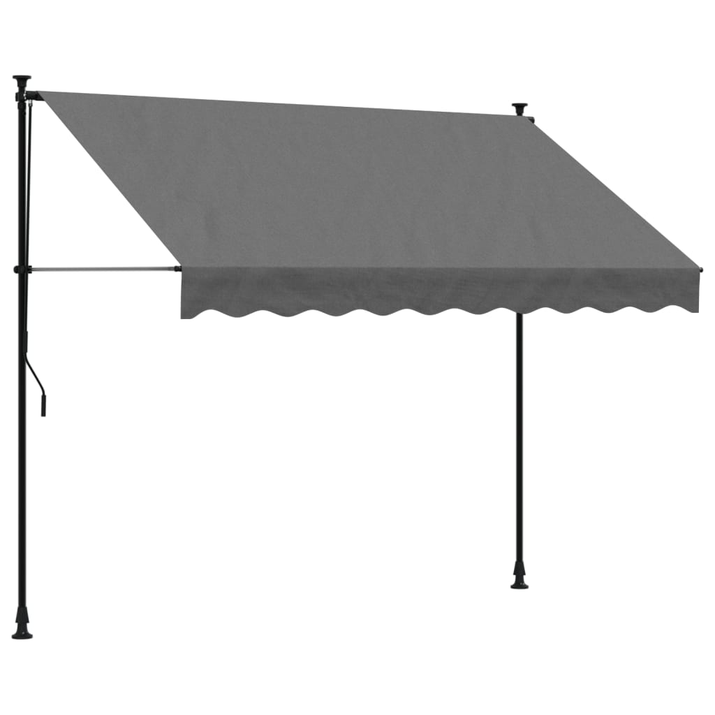 vidaXL Toldo retráctil de tela y acero gris antracita 250x150 cm Protección Rayos UV para Terraza Patio Exterior Jardín