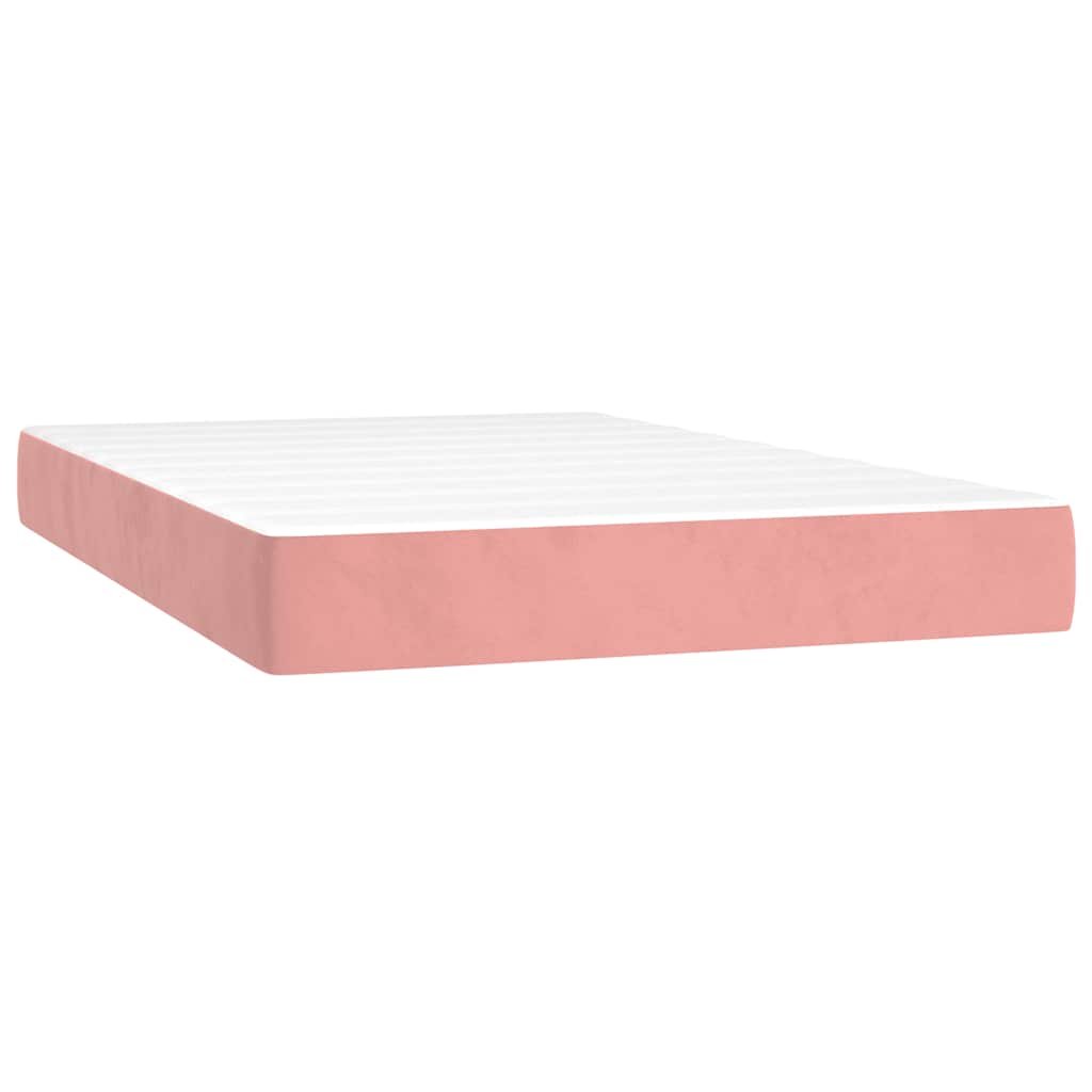 vidaXL Colchón de muelles ensacados terciopelo rosa 120x210x20 cm