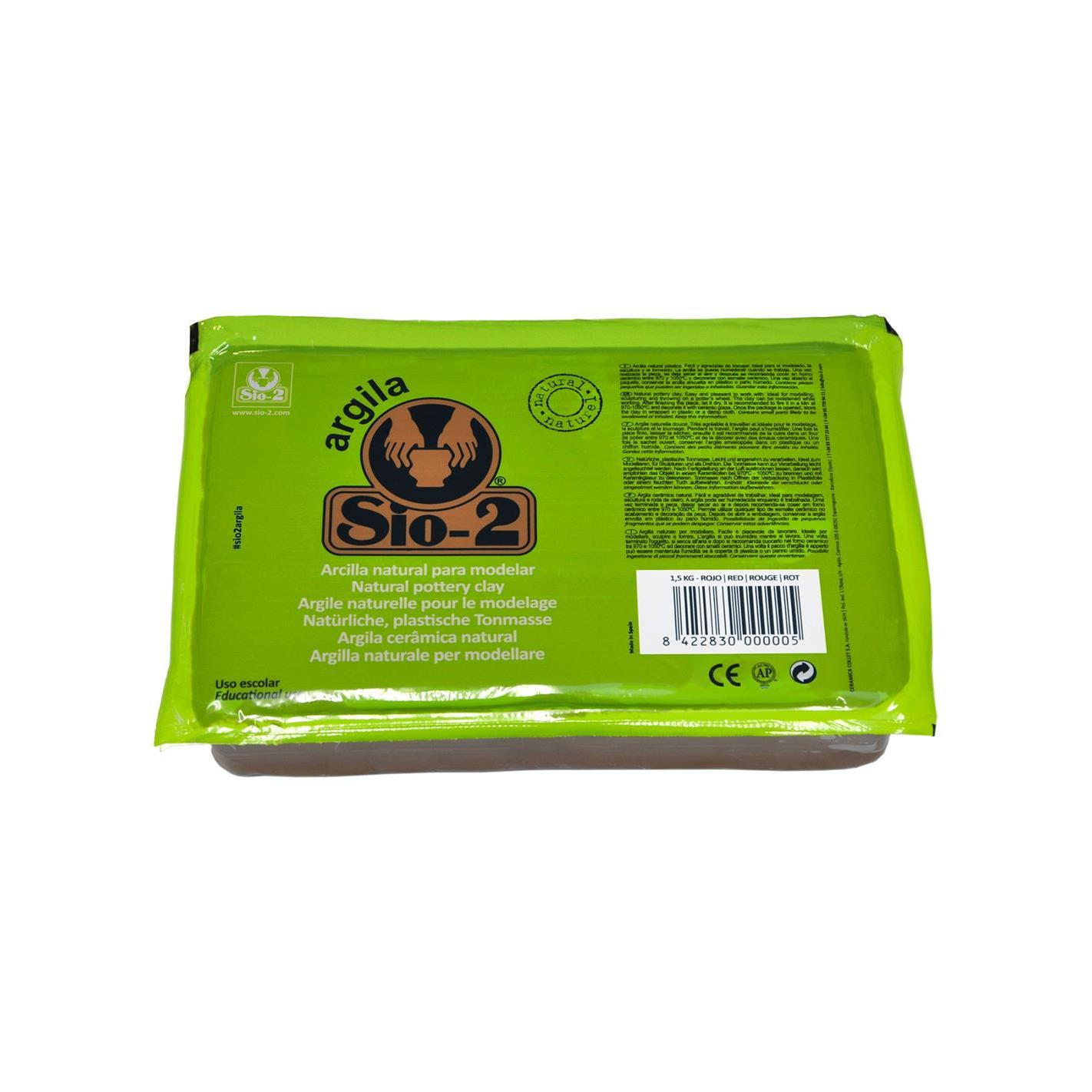 PACK 2 ARCILLA ROJA PARA MODELAR SIO-2 1KG 100% NATURAL