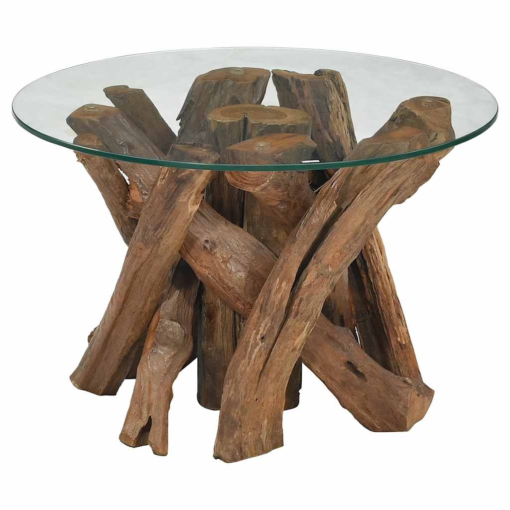 vidaXL Mesa de centro de madera maciza de teca 60 cm