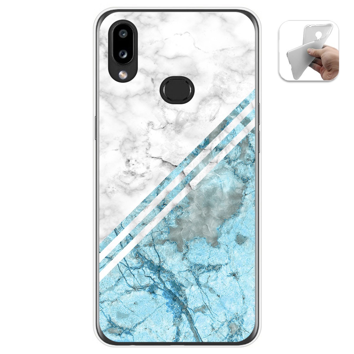Tumundosmartphone Funda Gel Tpu para Samsung Galaxy A10s diseño Mármol 02 Dibujos