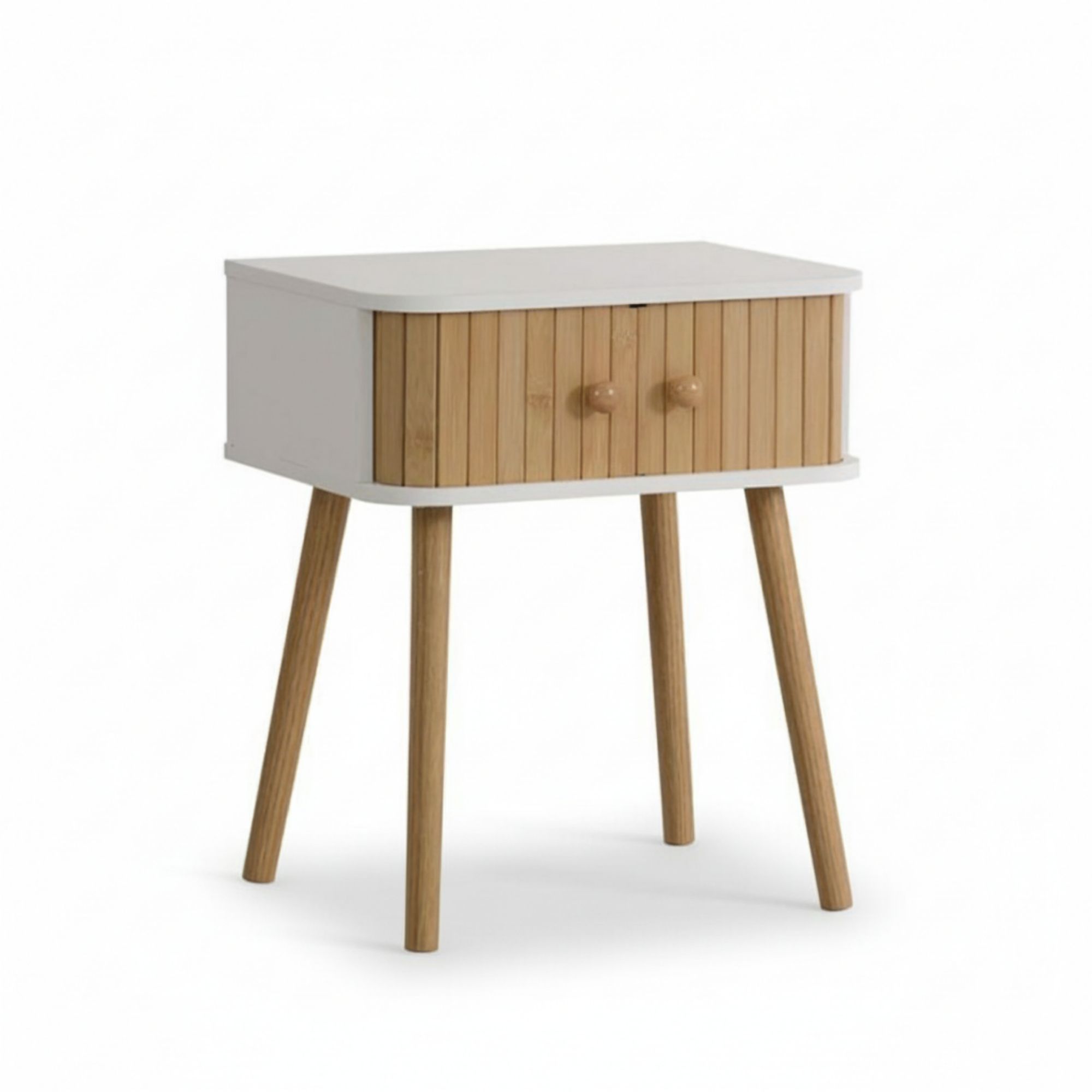 MOBLEKIT | Mesitas de Noche de Madera y Metal, Diseño Nórdico o Industrial con Opciones de Cajón, Puerta o Estantes, Muebles Compactos para Dormitorio