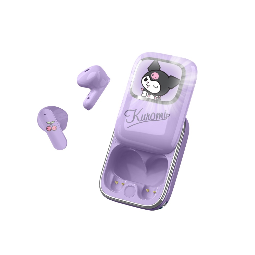AURICULARES INALÁMBRICOS KUROMI CON ESTUCHE DE CARGA DESLIZANTE Y LUZ LED CON LICENCIA OFICIAL KUROMI OTL Technologies