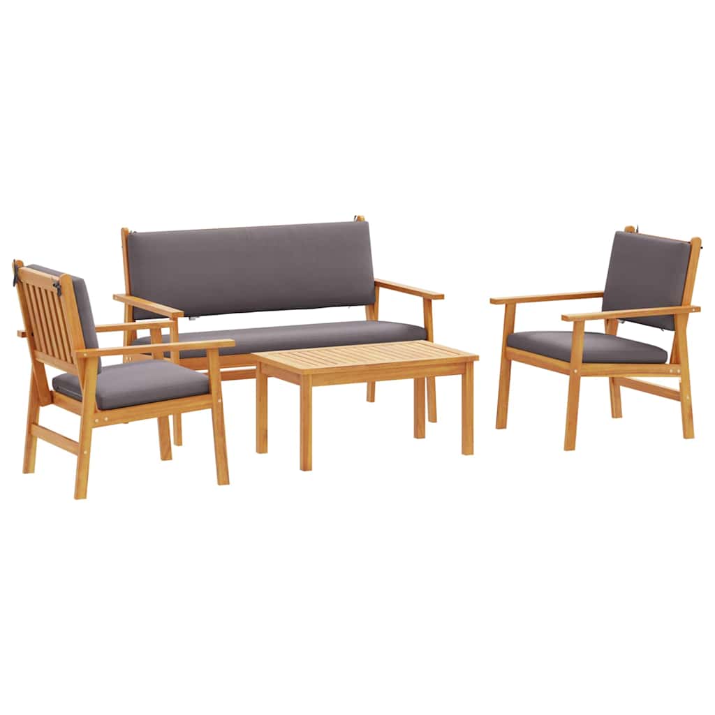 vidaXL Conjunto de sofás de jardín 4 pcs Marrón 120 x 65,5 x 79 cm