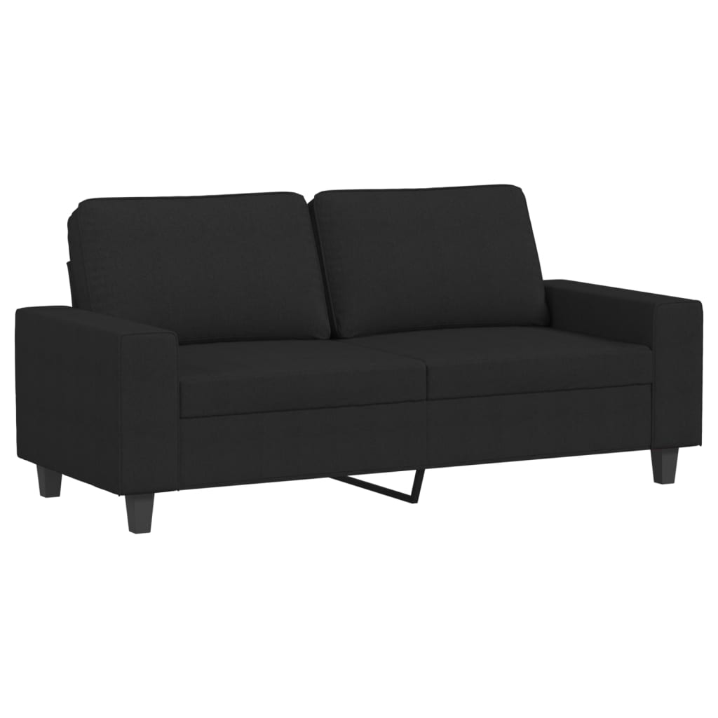 vidaXL Sofá de 2 plazas de tela negro 140 cm