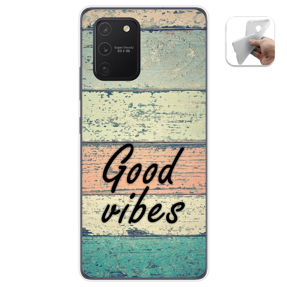 Tumundosmartphone Funda Gel Tpu para Samsung Galaxy S10 Lite diseño Madera 01 Dibujos